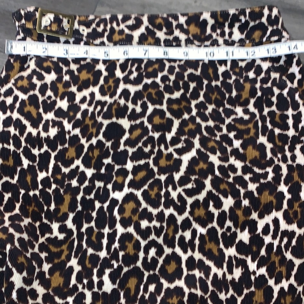 NWT J. Crew Corduroy Animal Print Mini Skirt w/Buckle Size 0 Black/Brown - Picture 15 of 15
